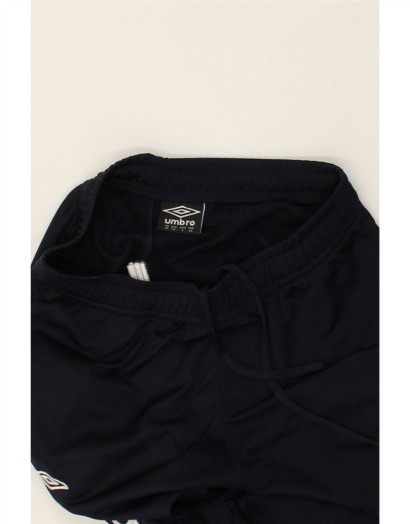 UMBRO Womens Graphic Tracksuit Trousers Joggers UK 10 Small Navy Blue | Vintage Umbro | Thrift | Second-Hand Umbro | Used Clothing | Messina Hembry 