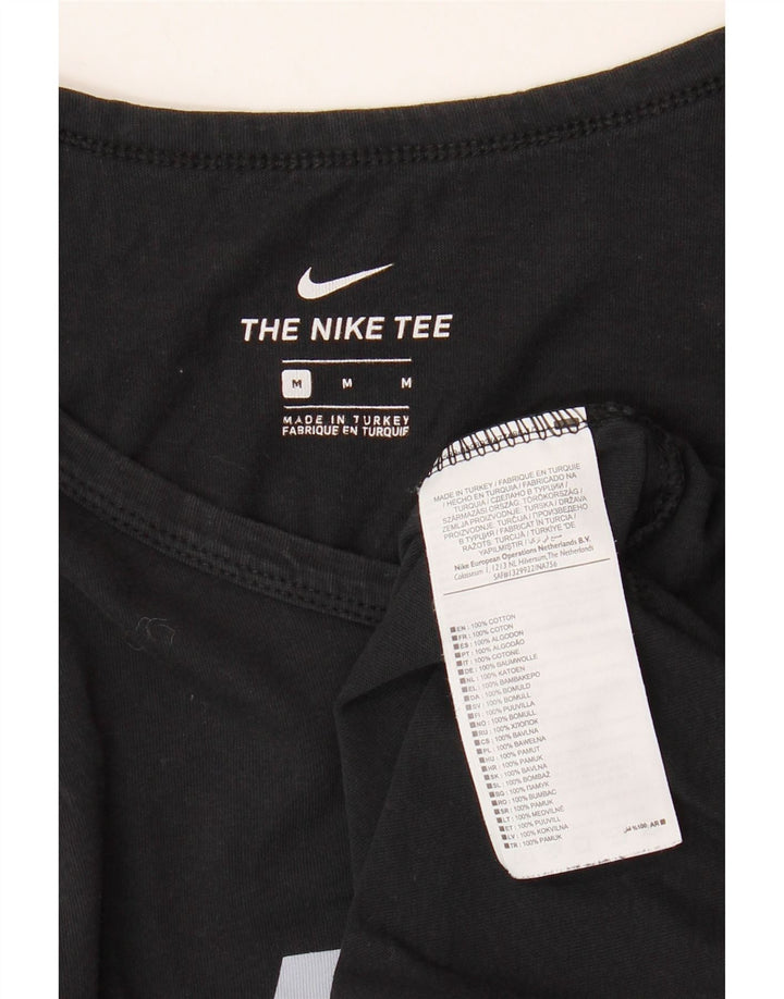 NIKE Mens Graphic Vest Top Medium Black Cotton