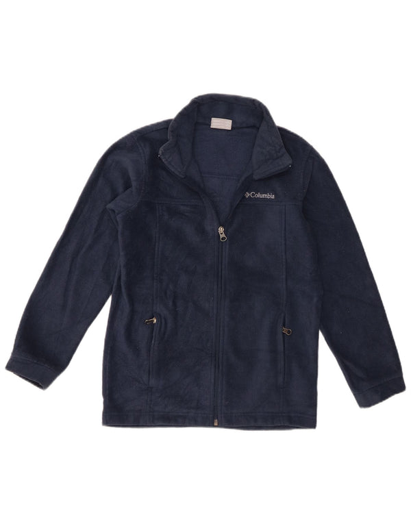 Columbia Girls Fleece Jacket 10-11 Years Medium Navy Blue Polyester