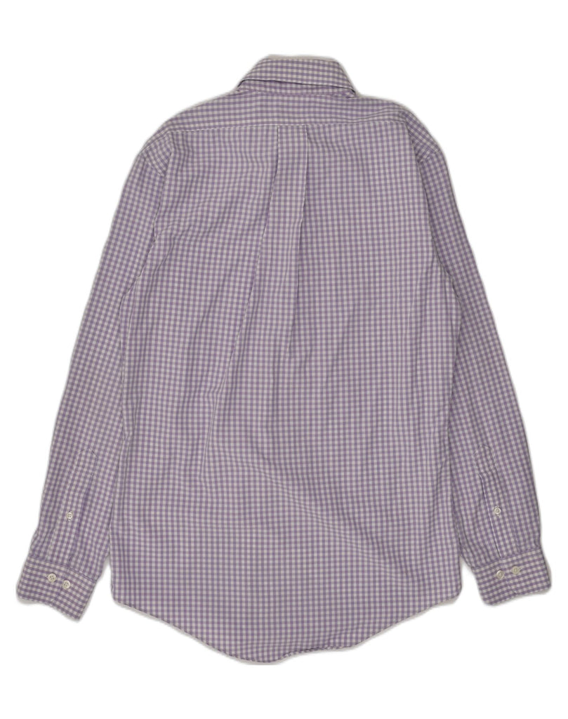 BROOKS BROTHERS Mens NON - IRON Shirt Small Purple Gingham Cotton | Vintage Brooks Brothers | Thrift | Second-Hand Brooks Brothers | Used Clothing | Messina Hembry 