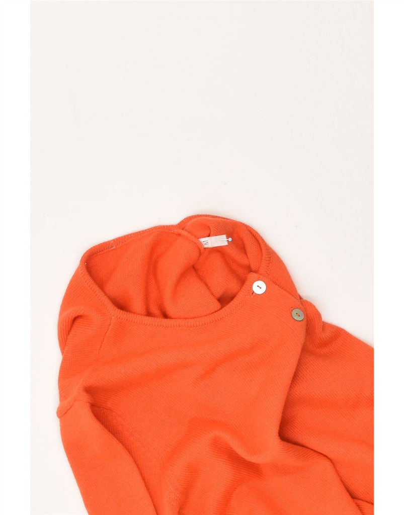 VINTAGE Womens Crew Neck Jumper Sweater UK 14 Medium Orange Wool | Vintage Vintage | Thrift | Second-Hand Vintage | Used Clothing | Messina Hembry 