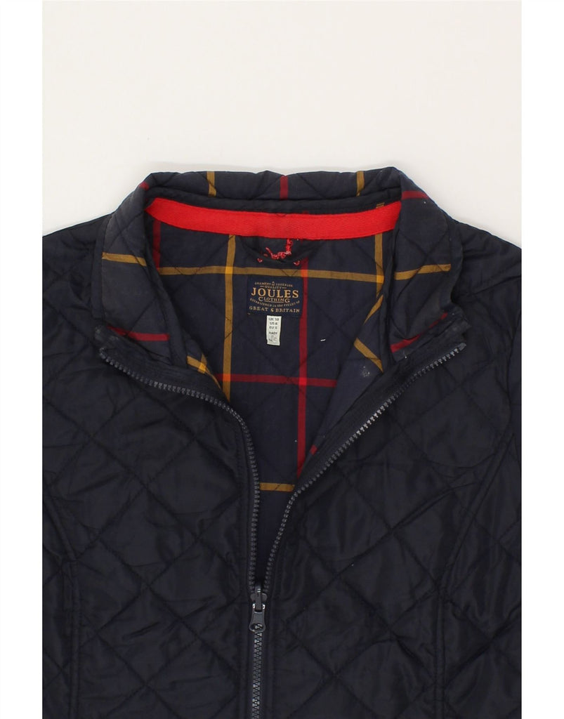 JOULES Womens Quilted Jacket UK 10 Small  Navy Blue Polyester Vintage Joules and Second-Hand Joules from Messina Hembry 
