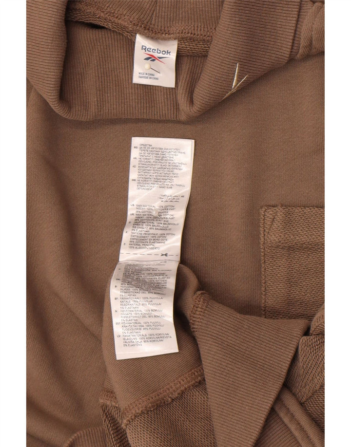 Reebok Womens Oversized Roll Neck Sweatshirt Jumper UK 16/18 Large Brown