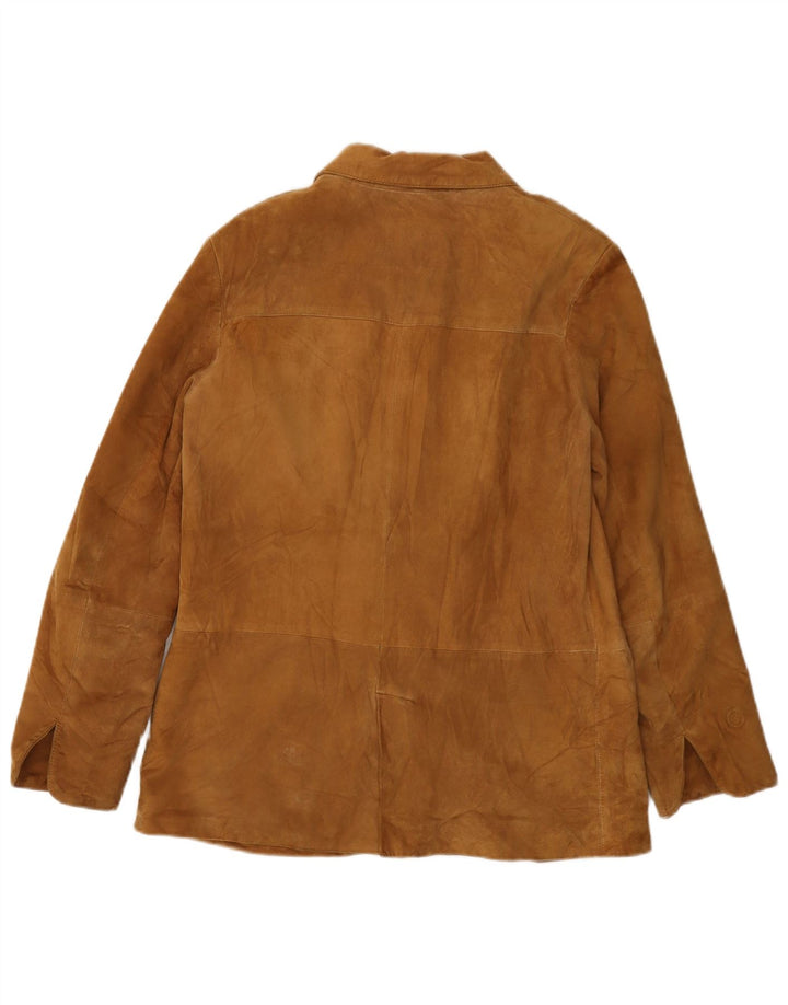 Conbipel Womens Suede Jacket IT 44 Medium Beige