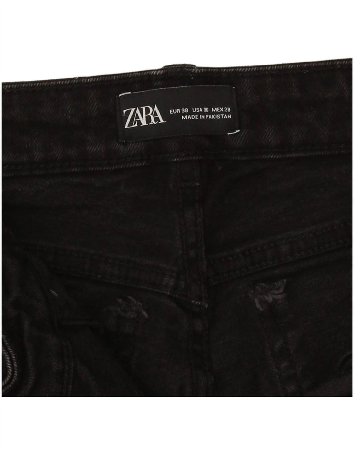 Zara Womens Cropped Jeans EU 38 Small W28 L24 Black Cotton