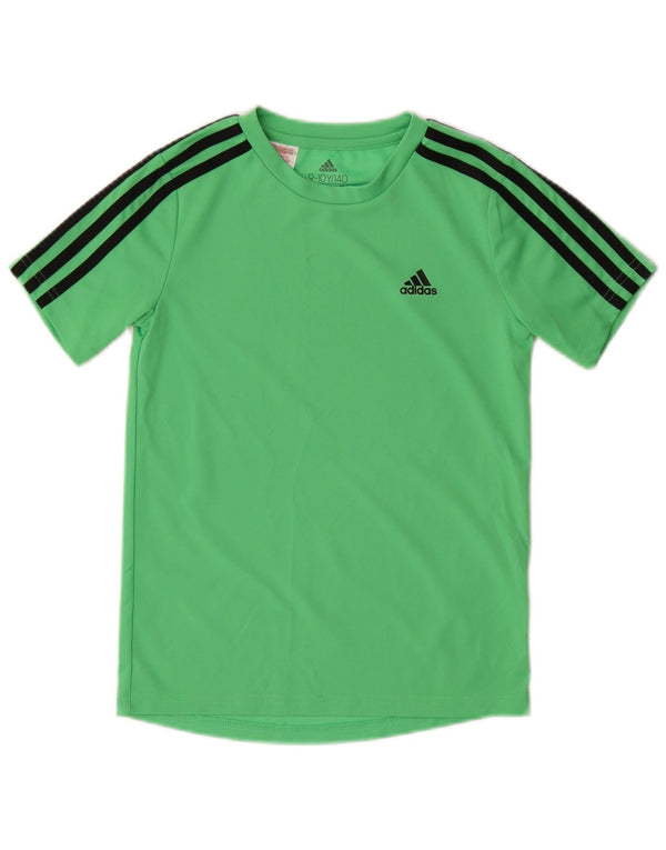 Adidas Boys Aeroready T-Shirt Top 9-10 Years Green Polyester