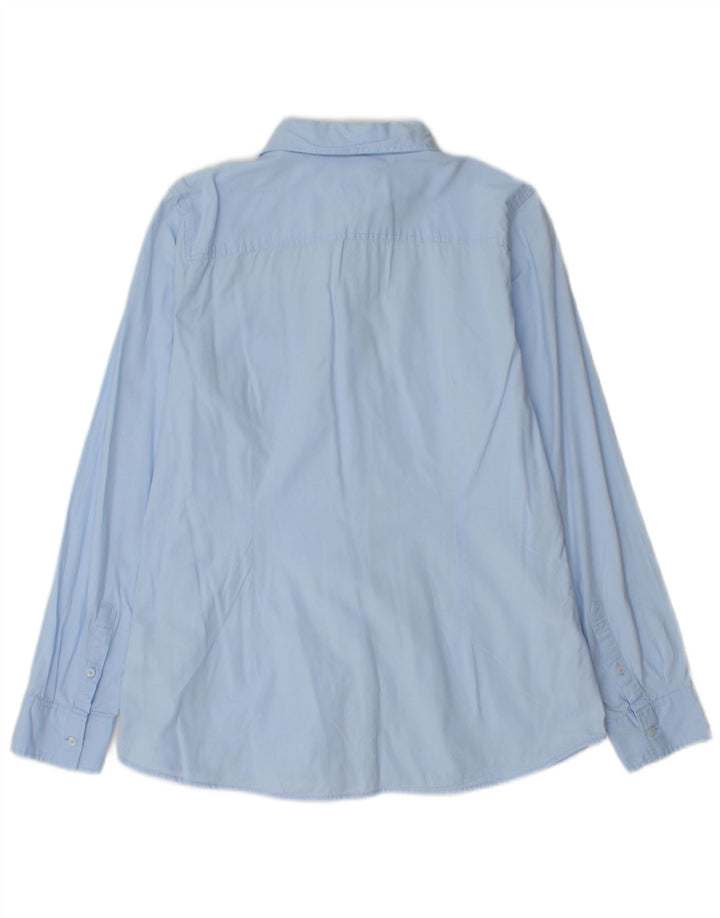 Tommy Hilfiger Womens Classic Fit Shirt Large Blue Cotton