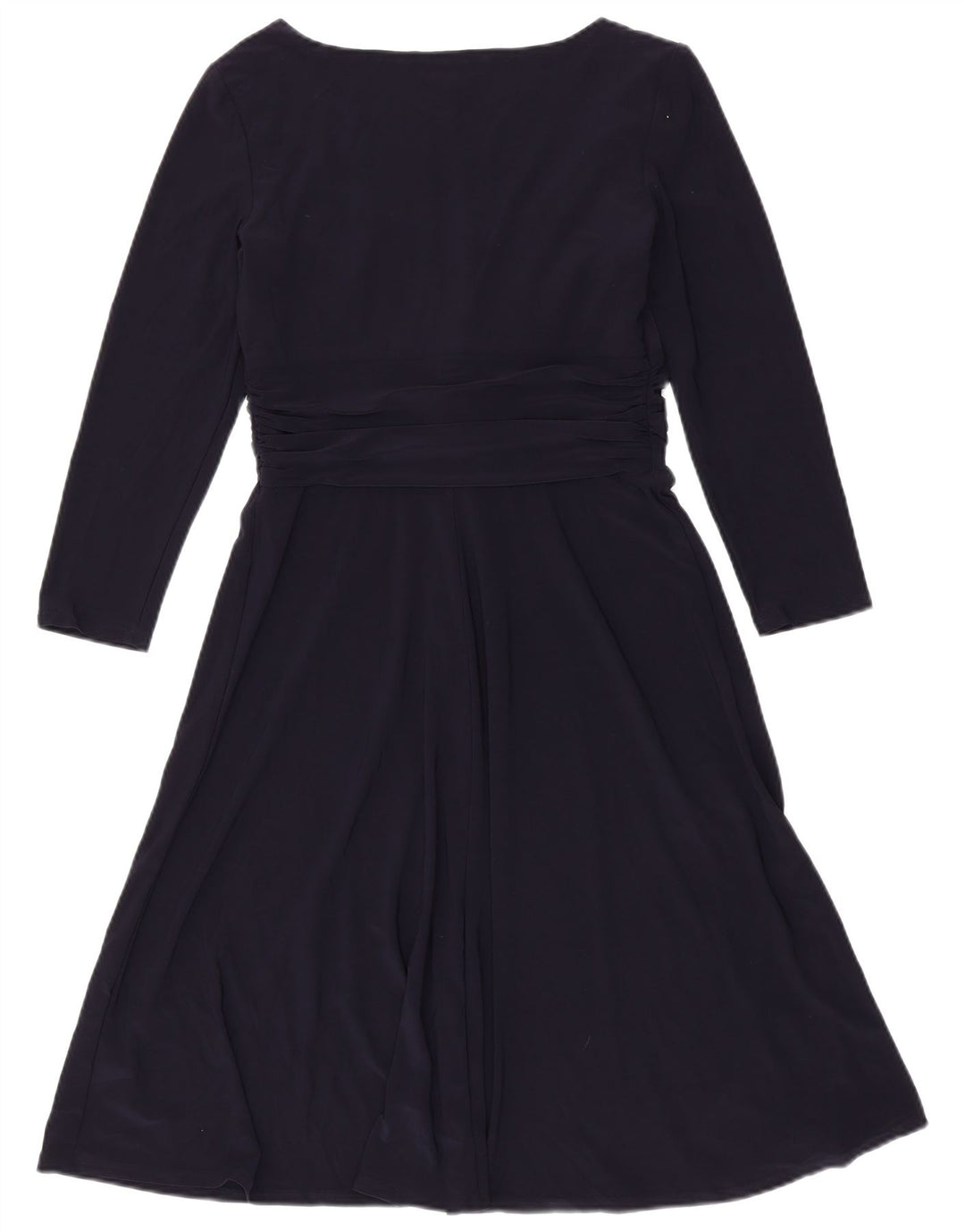 Chaps Womens 3/4 Sleeve A-Line Dress UK 12 Medium Navy Blue Polyester