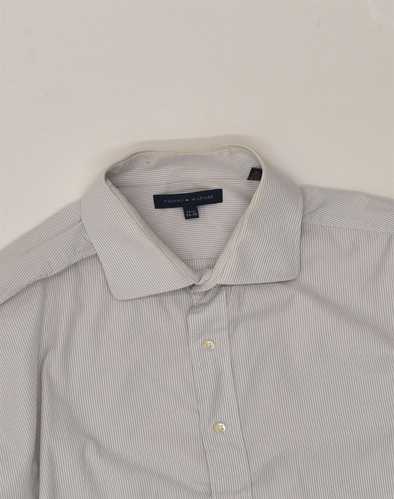 TOMMY HILFIGER Mens Shirt Size 17 1/2 34-35 XL Blue Striped Cotton | Vintage Tommy Hilfiger | Thrift | Second-Hand Tommy Hilfiger | Used Clothing | Messina Hembry 