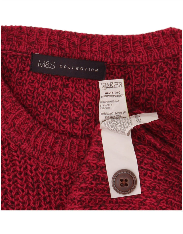 Marks & Spencer Womens Oversized Cardigan Sweater UK 10 Small Pink Flecked