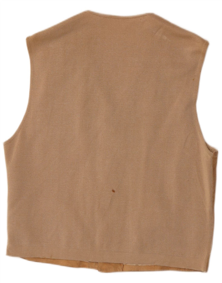 Harry&Moore Mens Suede Waistcoat IT 52 Large Beige Leather