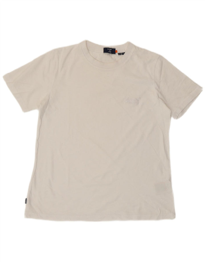 SUPERDRY Womens T-Shirt Top UK 8 Small White Cotton