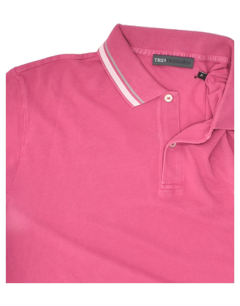 TRUSSARDI Mens Polo Shirt XL Pink Cotton Vintage Trussardi and Second-Hand Trussardi from Messina Hembry 