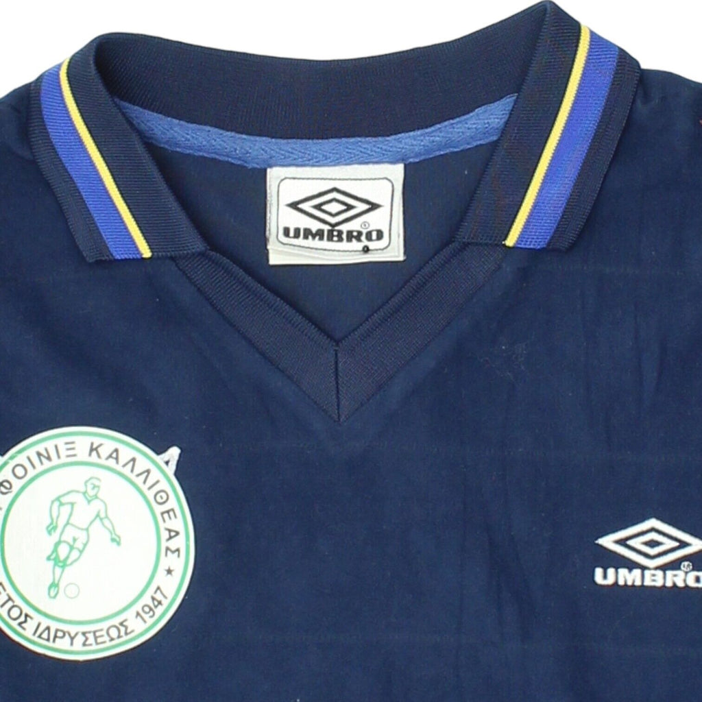 AO Phoenix Kallithea Umbro Mens Navy Shirt | Vintage 90s Football Sportswear | Vintage Messina Hembry | Thrift | Second-Hand Messina Hembry | Used Clothing | Messina Hembry 