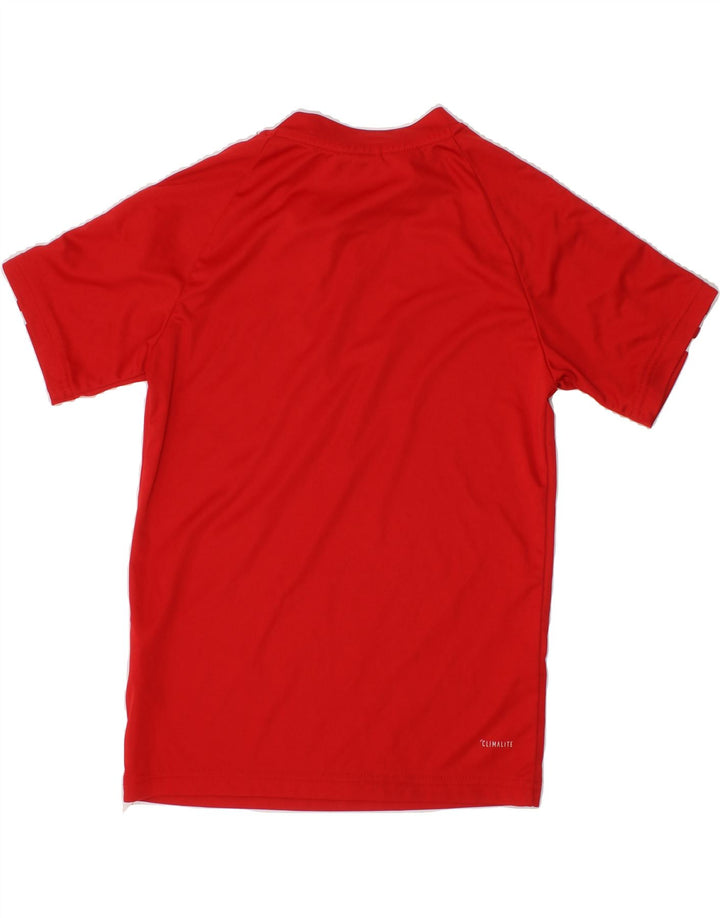 ADIDAS Boys T-Shirt Top 7-8 Years Red Polyester Vintage Adidas and Second-Hand Adidas from Messina Hembry 
