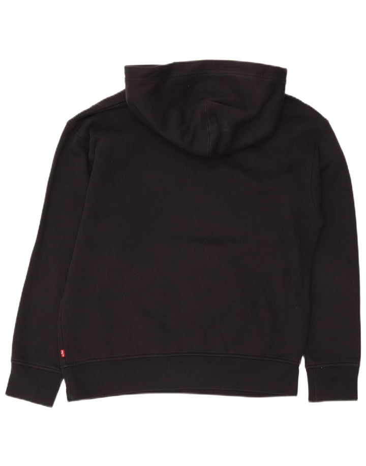 Levi's Mens Graphic Hoodie Jumper Small Black Cotton