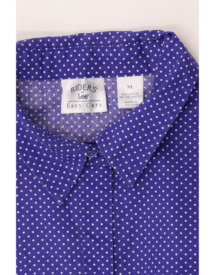 LEE Womens Riders Sleeveless Shirt Blouse UK 14 Medium Navy Blue Spotted Vintage Lee and Second-Hand Lee from Messina Hembry 