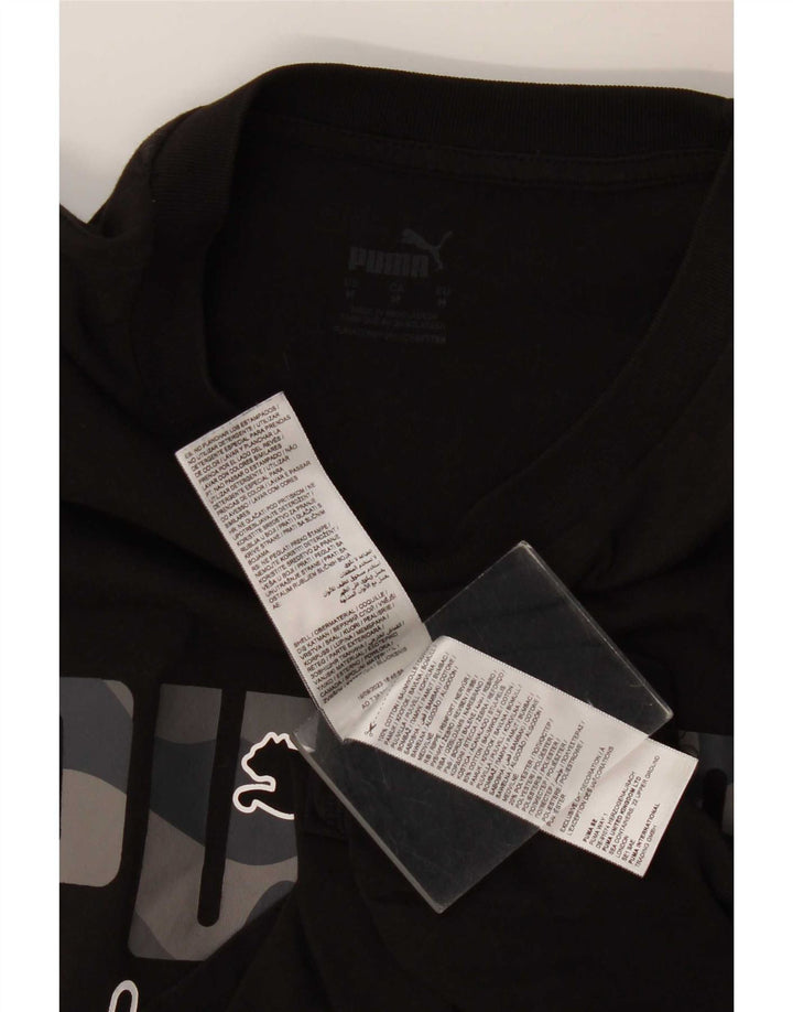 Puma Mens Graphic T-Shirt Top Medium Black Cotton
