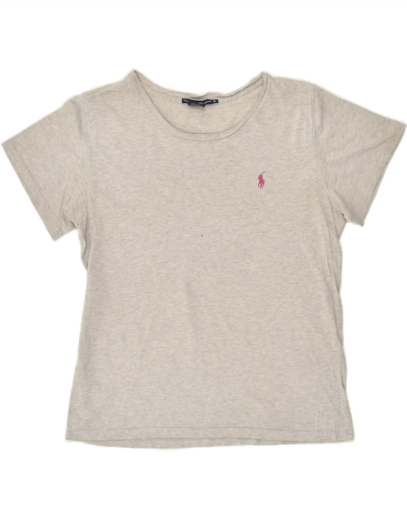 RALPH LAUREN Womens T-Shirt Top UK 18 XL Grey Cotton | Vintage Ralph Lauren | Thrift | Second-Hand Ralph Lauren | Used Clothing | Messina Hembry 