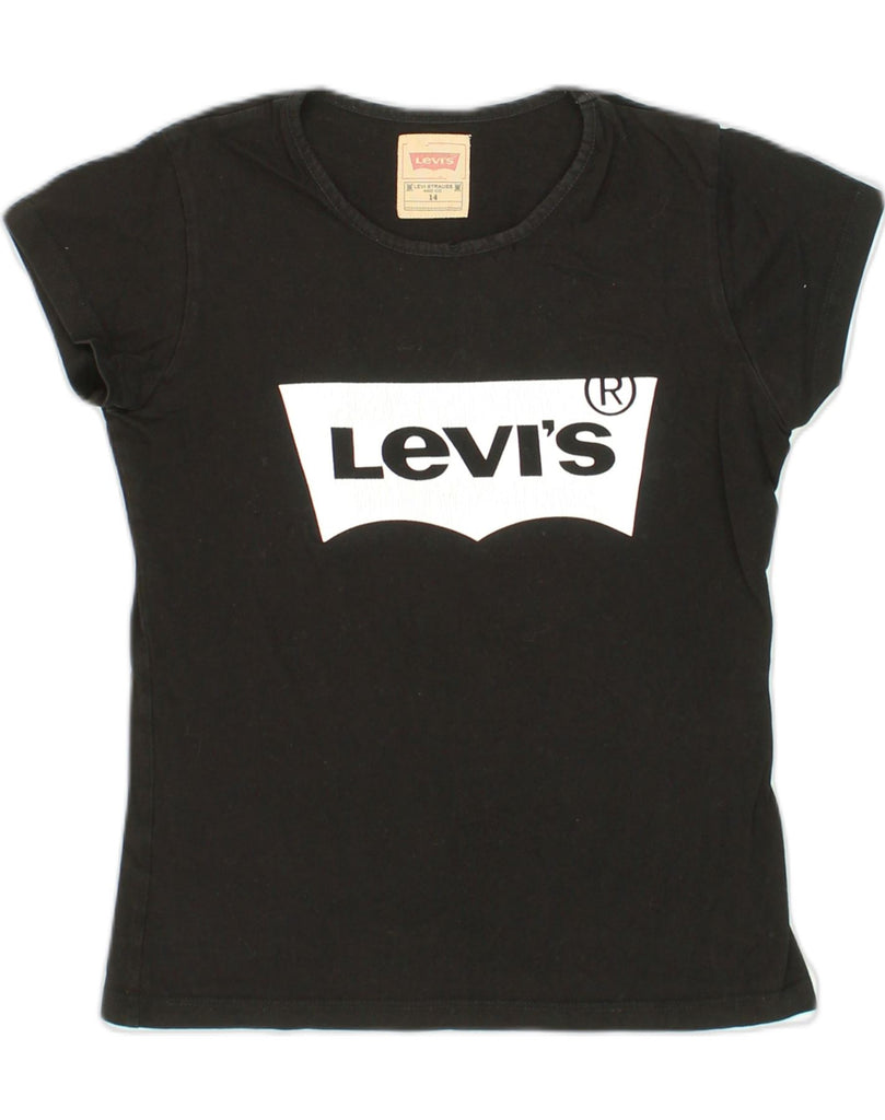 LEVI'S Girls Graphic T-Shirt Top 13-14 Years Black Cotton | Vintage Levi's | Thrift | Second-Hand Levi's | Used Clothing | Messina Hembry 