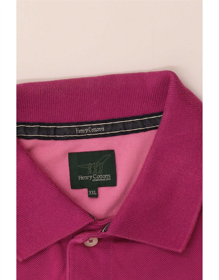 Henry Cottons Mens Polo Shirt 2XL Pink