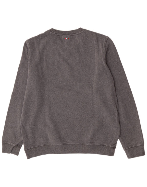 Napapijri Mens Geographic Graphic Sweatshirt Jumper Large Grey Cotton