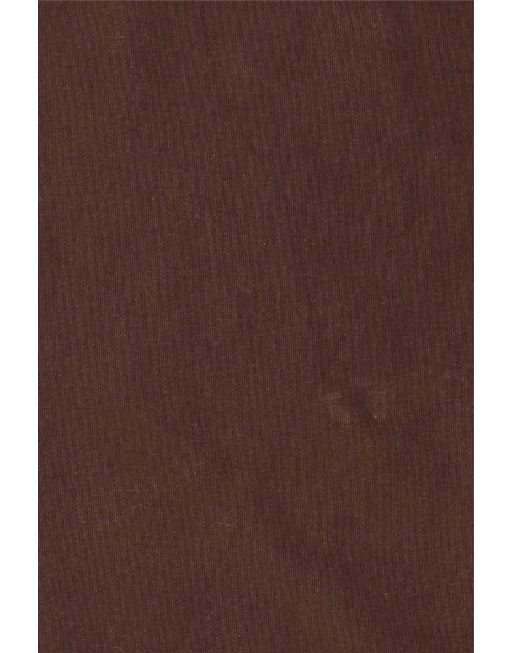 MASSIMO DUTTI Womens T-Shirt Top UK 14 Large Brown Cotton