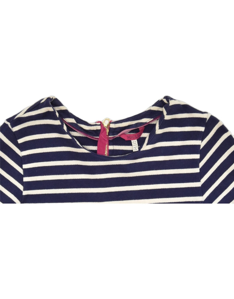 JOULES Womens Basic Dress UK 12 Medium Navy Blue Striped Cotton | Vintage | Thrift | Second-Hand | Used Clothing | Messina Hembry 