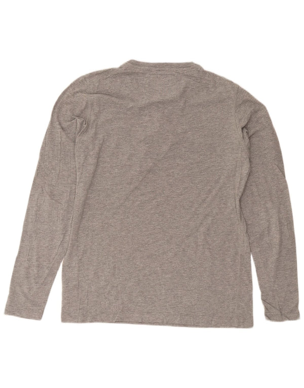 Jack & Jones Mens Top Long Sleeve Large Grey Flecked Cotton