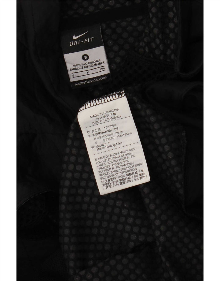Nike Mens Dri Fit Zip Neck Pullover Tracksuit Top Small Black Polyester