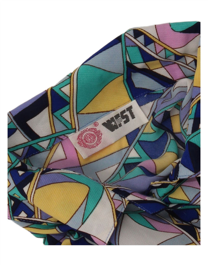 Vintage Womens Short Sleeve Shirt UK 16 Large Multicoloured Geometric
