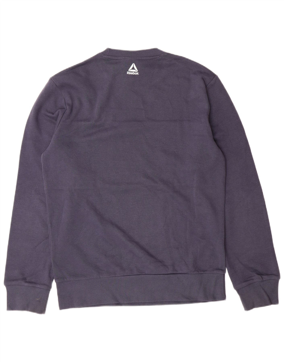 REEBOK Mens Graphic Sweatshirt Jumper Small Navy Blue Colourblock Cotton