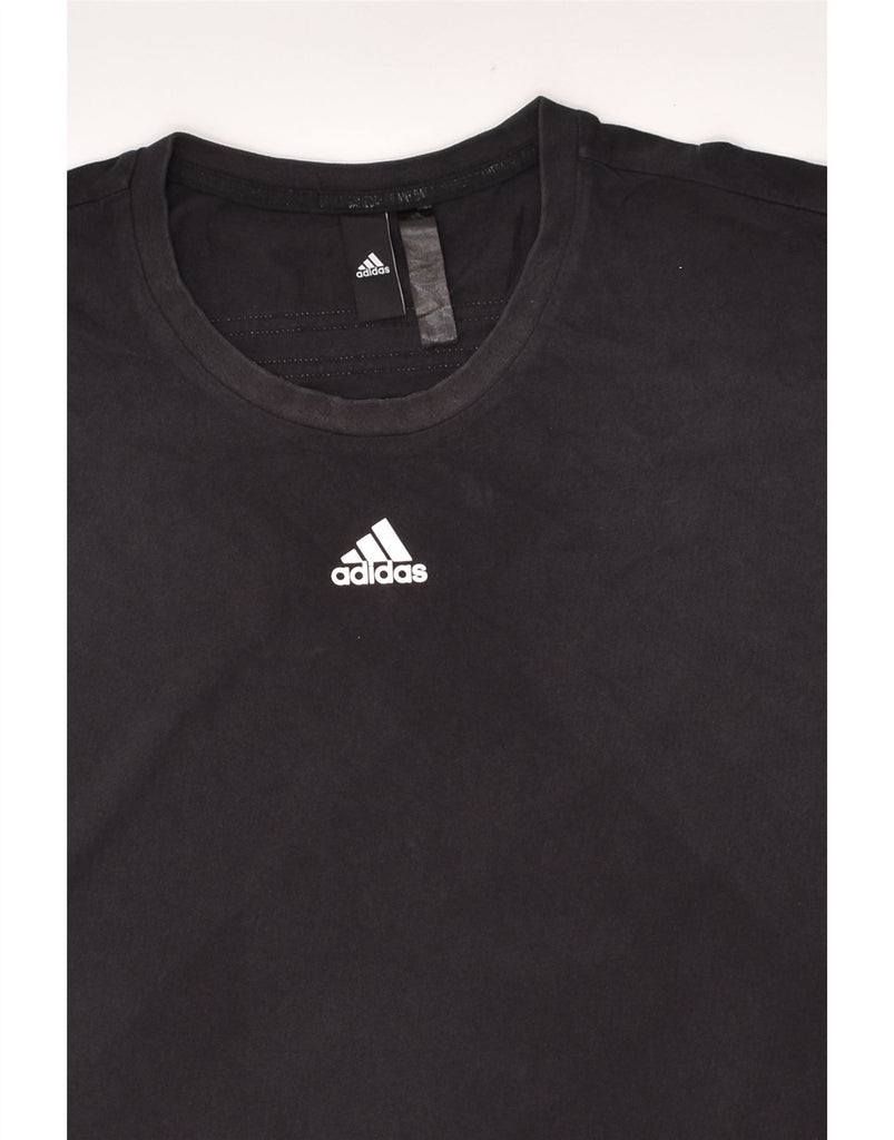 ADIDAS Mens T-Shirt Top XL Black Cotton | Vintage Adidas | Thrift | Second-Hand Adidas | Used Clothing | Messina Hembry 