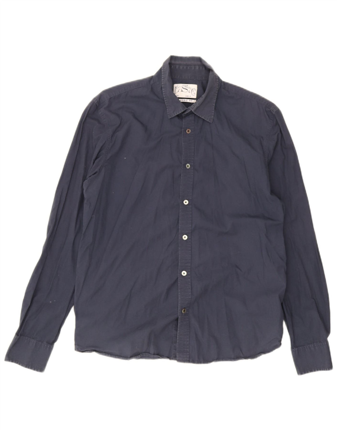Levi's Mens Classic Fit Shirt Medium Navy Blue Cotton
