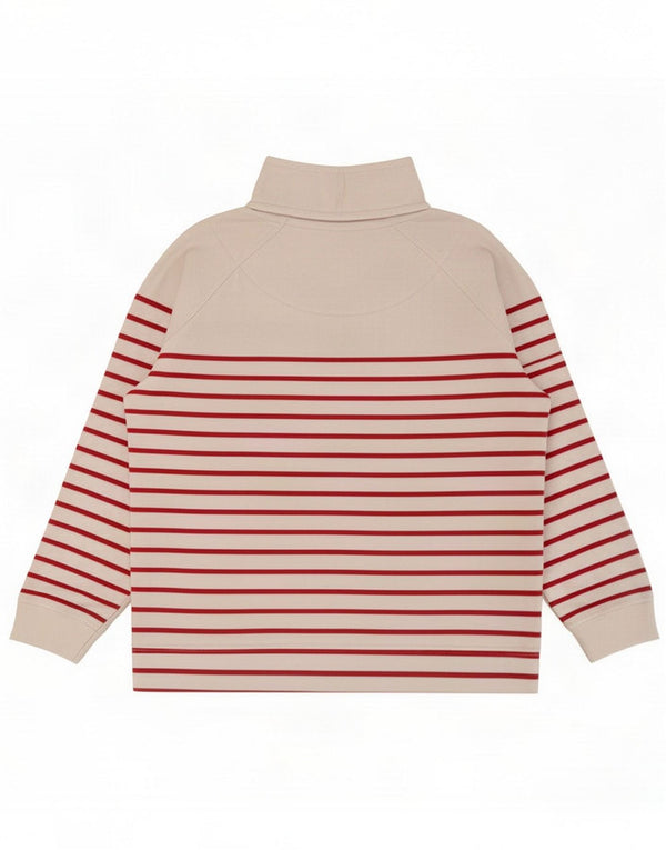 Crew Clothing Womens Zip Neck Sweatshirt Jumper UK 10 Small White Striped