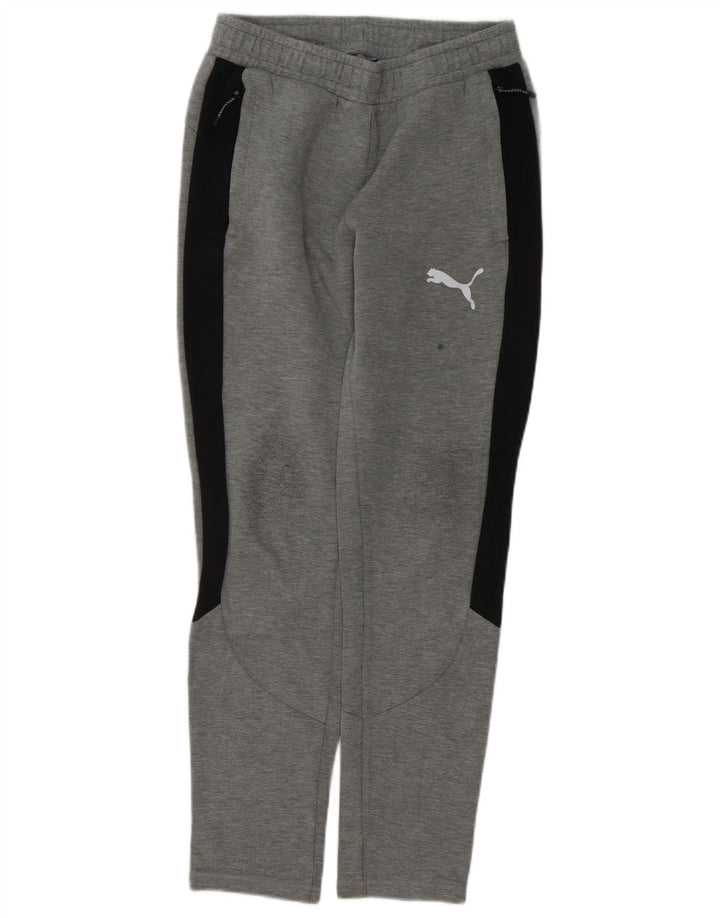 Puma Mens Tracksuit Trousers Small  Grey Colourblock Cotton