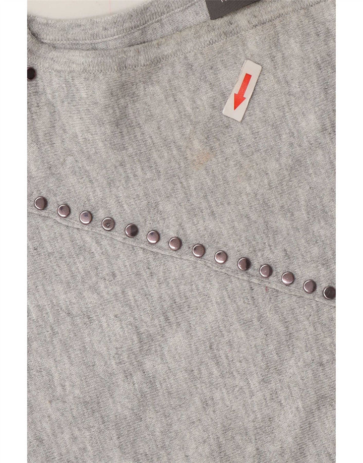 MINT VELVET Womens Oversized Blouse Top UK 6 XS Grey Flecked Polyester