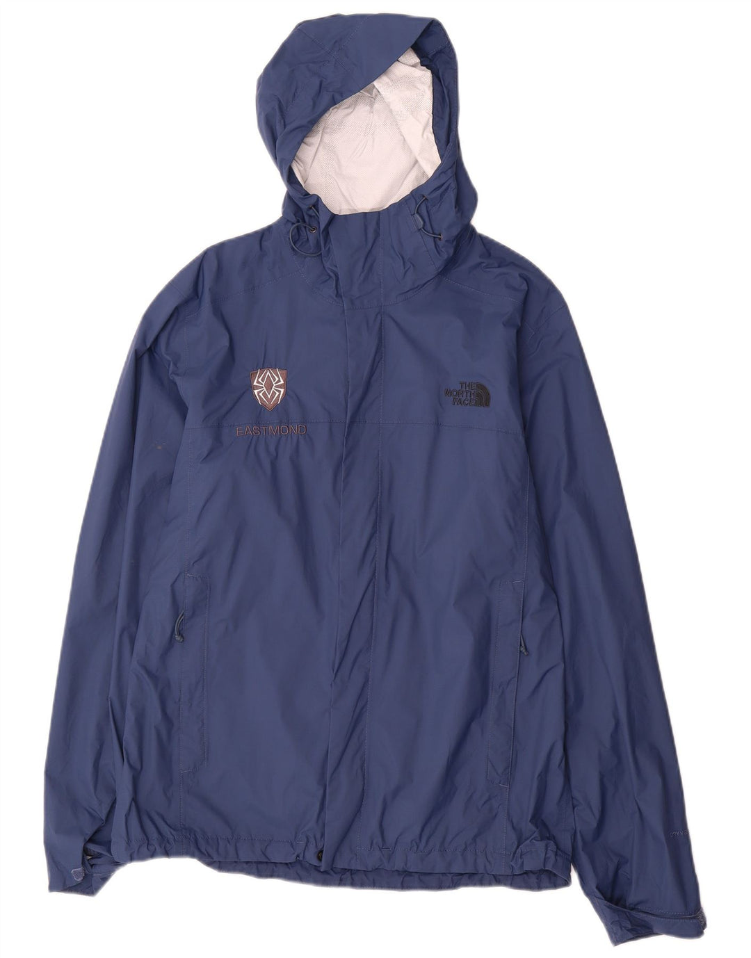 The North Face Mens Hooded Rain Jacket UK 38 Medium Navy Blue Nylon