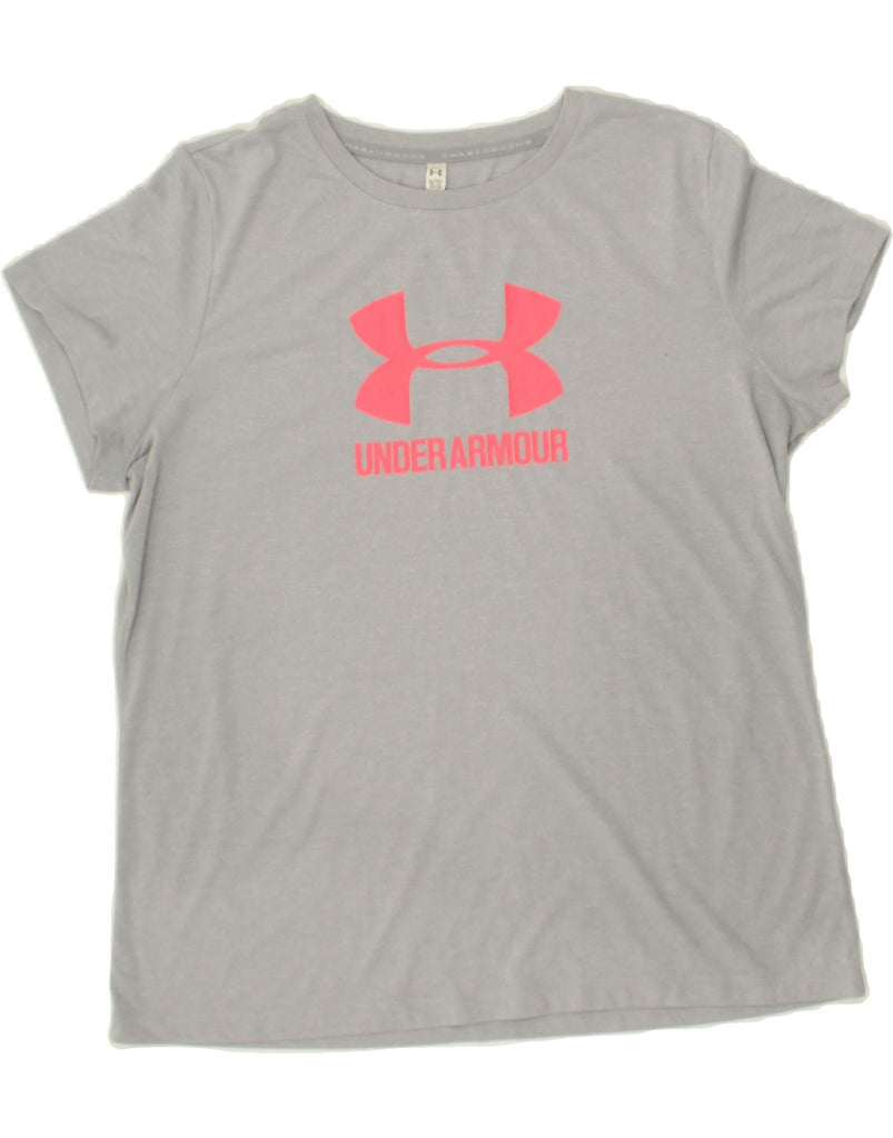 UNDER ARMOUR Womens Graphic T-Shirt Top UK 18 XL Grey | Vintage Under Armour | Thrift | Second-Hand Under Armour | Used Clothing | Messina Hembry 