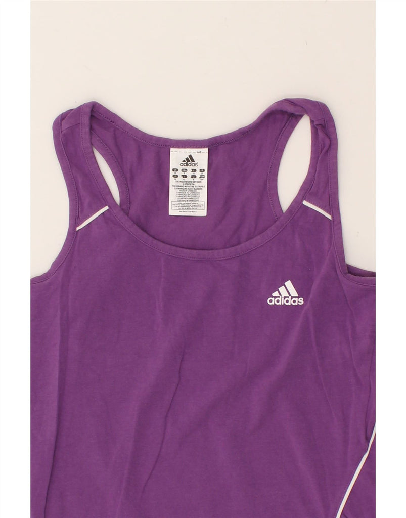 ADIDAS Womens Vest Top UK 10 Small  Purple Cotton | Vintage Adidas | Thrift | Second-Hand Adidas | Used Clothing | Messina Hembry 