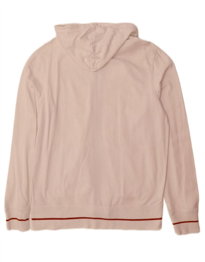CALVIN KLEIN JEANS Mens Graphic Zip Hoodie Sweater XL White Cotton