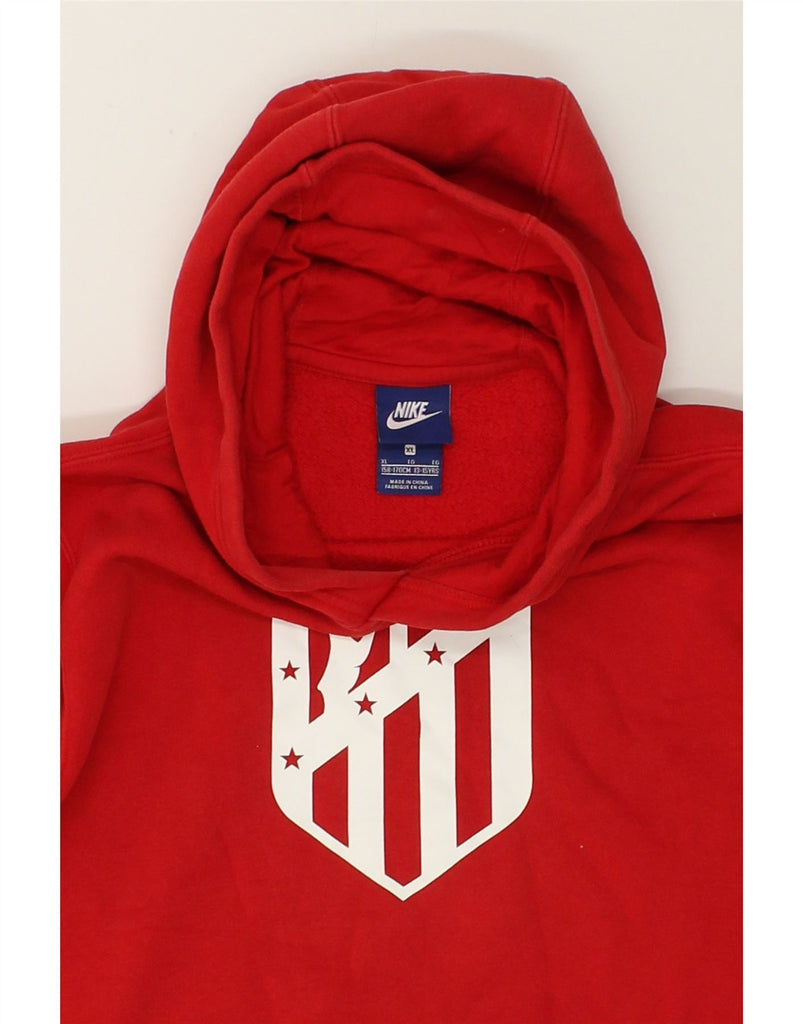 NIKE Boys Graphic Hoodie Jumper 13-14 Years XL Red Cotton | Vintage Nike | Thrift | Second-Hand Nike | Used Clothing | Messina Hembry 