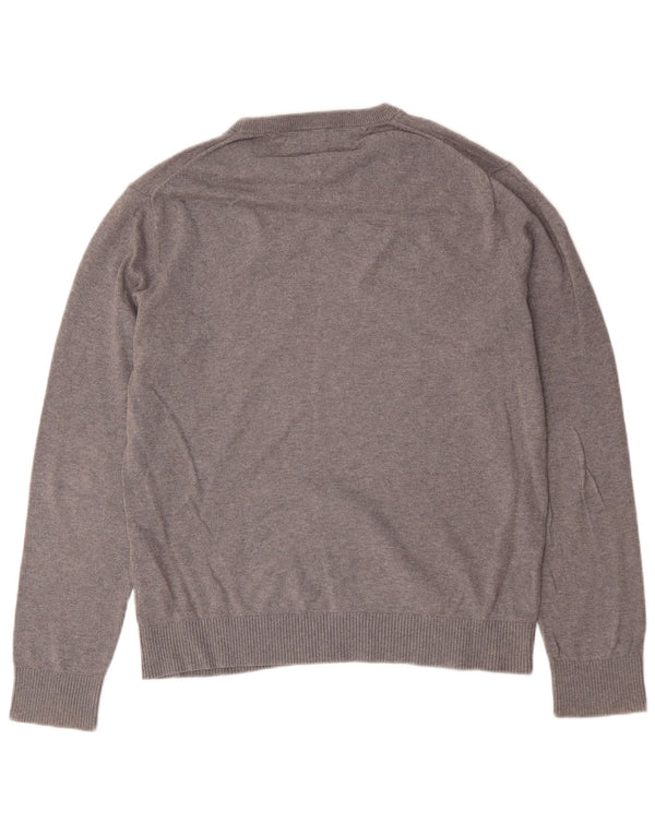 Tommy Hilfiger Mens Crew Neck Jumper Sweater Large Grey Cashmere