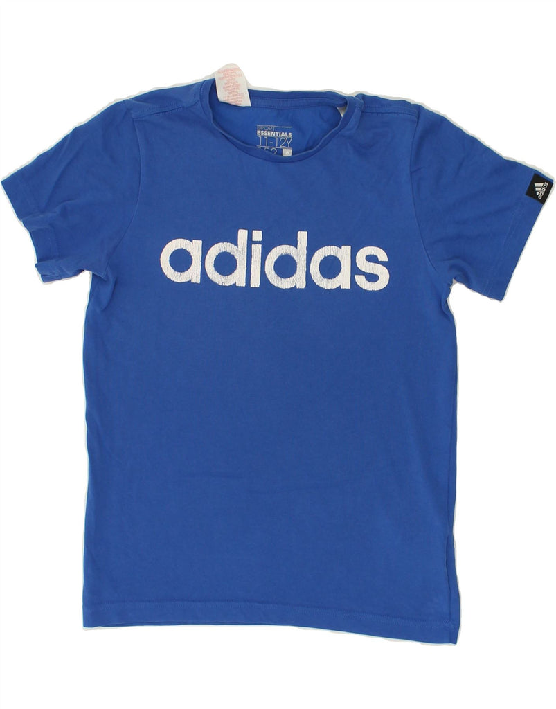 ADIDAS Boys Graphic T-Shirt Top 11-12 Years Blue Cotton | Vintage Adidas | Thrift | Second-Hand Adidas | Used Clothing | Messina Hembry 