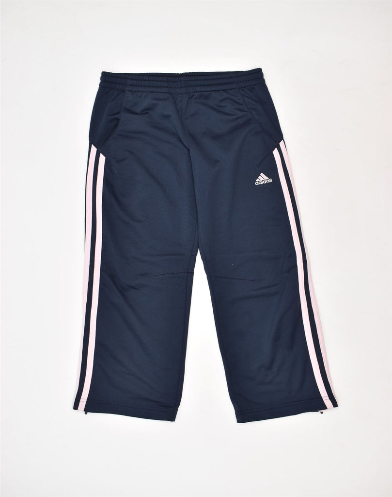 ADIDAS Boys Tracksuit Trousers 7-8 Years Navy Blue Polyester | Vintage | Thrift | Second-Hand | Used Clothing | Messina Hembry 