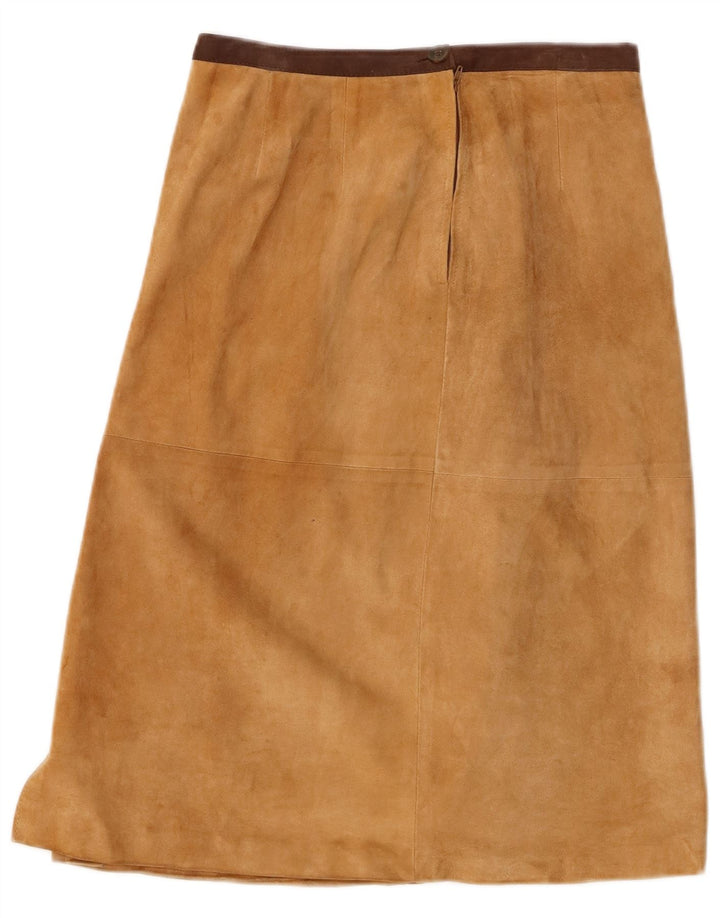VINTAGE Womens Suede A-Line Skirt W24 XS Brown