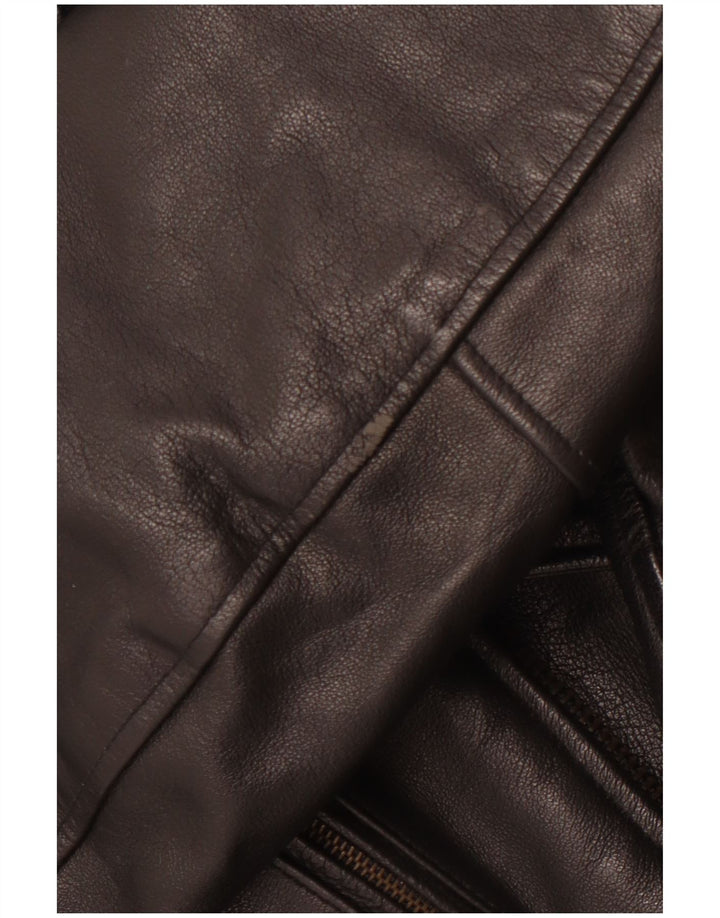 VINTAGE Mens Leather Biker Jacket UK 36 Small Black