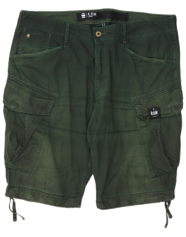G-STAR Mens Loose Fit Cargo Shorts W40 XL Green Cotton
