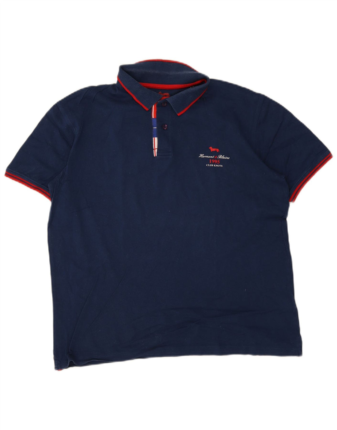 Harmont & Blaine Mens Regular Fit Polo Shirt Large Navy Blue Cotton
