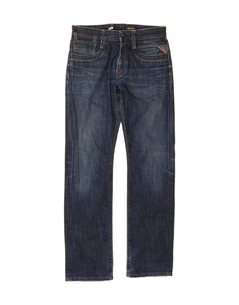 REPLAY Mens Straight Jeans W33 L34 Blue Cotton Vintage Replay and Second-Hand Replay from Messina Hembry 